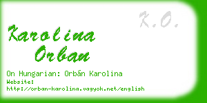 karolina orban business card